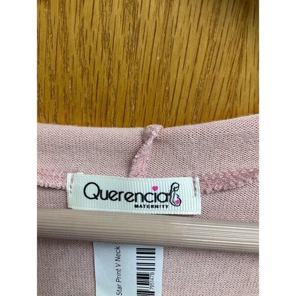 Maternity Star Print Hoodie Top Pink Metallic Accents XL By Querencia - Picture 5 of 6